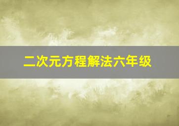 二次元方程解法六年级