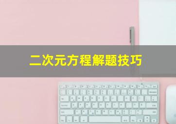 二次元方程解题技巧