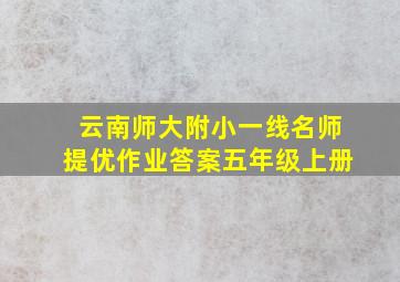 云南师大附小一线名师提优作业答案五年级上册