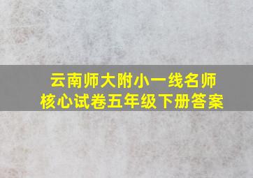 云南师大附小一线名师核心试卷五年级下册答案