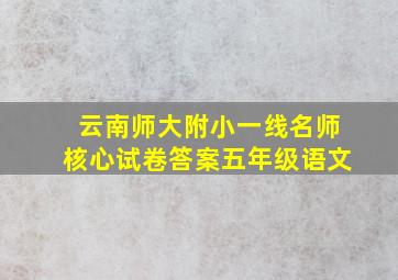 云南师大附小一线名师核心试卷答案五年级语文