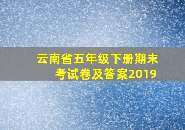 云南省五年级下册期末考试卷及答案2019