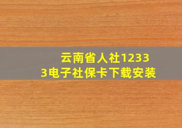 云南省人社12333电子社保卡下载安装