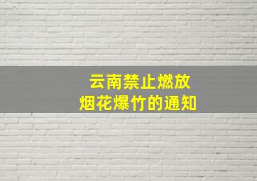 云南禁止燃放烟花爆竹的通知