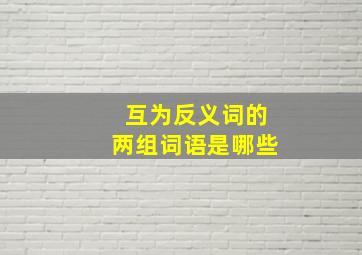 互为反义词的两组词语是哪些