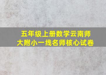 五年级上册数学云南师大附小一线名师核心试卷