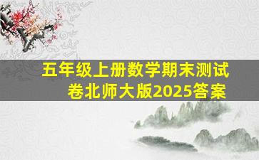 五年级上册数学期末测试卷北师大版2025答案