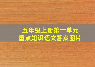 五年级上册第一单元重点知识语文答案图片