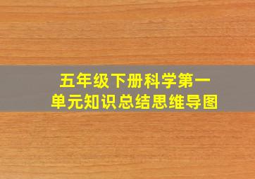 五年级下册科学第一单元知识总结思维导图