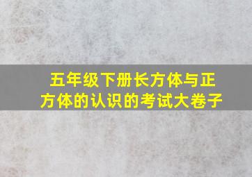 五年级下册长方体与正方体的认识的考试大卷子