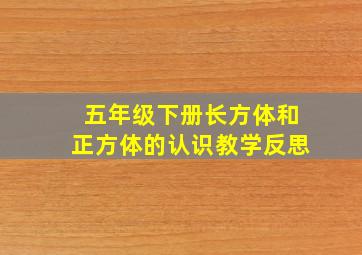 五年级下册长方体和正方体的认识教学反思