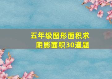 五年级图形面积求阴影面积30道题