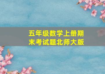 五年级数学上册期末考试题北师大版