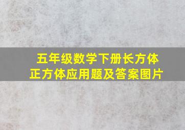 五年级数学下册长方体正方体应用题及答案图片