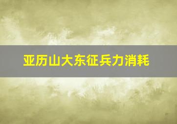 亚历山大东征兵力消耗