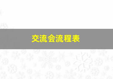 交流会流程表