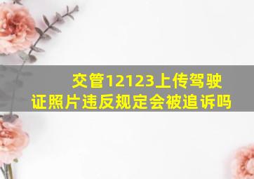 交管12123上传驾驶证照片违反规定会被追诉吗