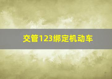 交管123绑定机动车