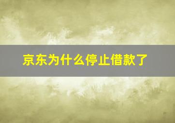 京东为什么停止借款了