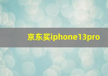 京东买iphone13pro