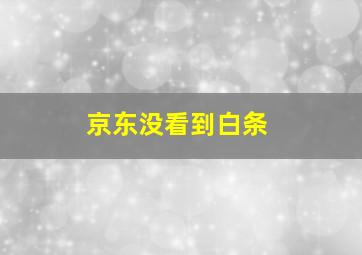 京东没看到白条