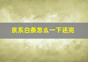 京东白条怎么一下还完