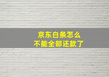 京东白条怎么不能全部还款了