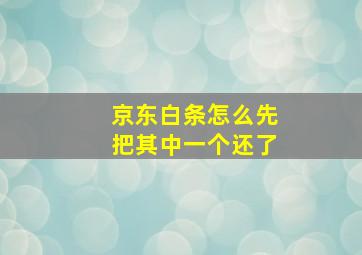 京东白条怎么先把其中一个还了