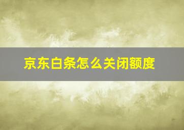 京东白条怎么关闭额度