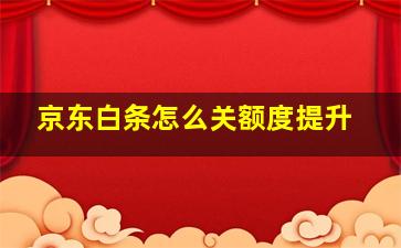 京东白条怎么关额度提升