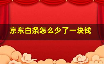 京东白条怎么少了一块钱