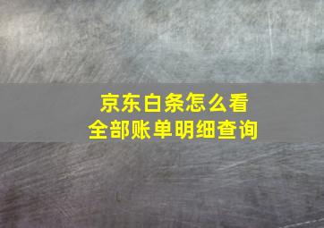 京东白条怎么看全部账单明细查询