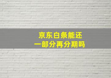 京东白条能还一部分再分期吗