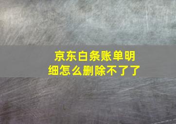 京东白条账单明细怎么删除不了了