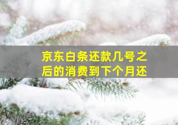 京东白条还款几号之后的消费到下个月还