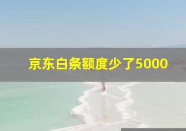 京东白条额度少了5000