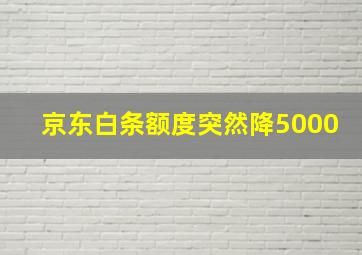 京东白条额度突然降5000