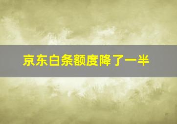 京东白条额度降了一半