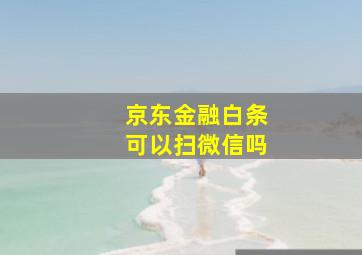 京东金融白条可以扫微信吗