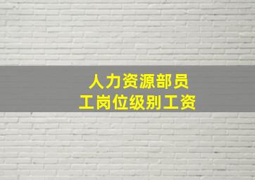 人力资源部员工岗位级别工资