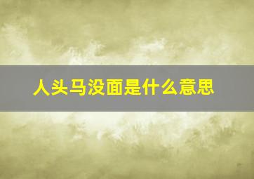 人头马没面是什么意思