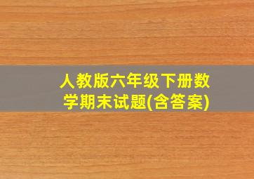 人教版六年级下册数学期末试题(含答案)