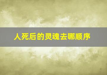 人死后的灵魂去哪顺序