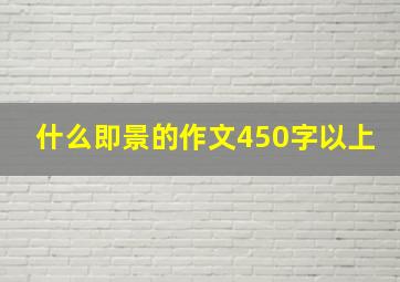 什么即景的作文450字以上