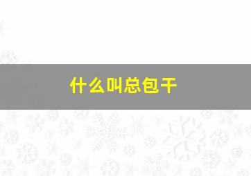 什么叫总包干