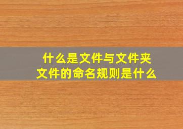 什么是文件与文件夹文件的命名规则是什么