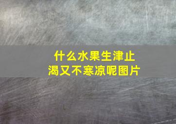 什么水果生津止渴又不寒凉呢图片