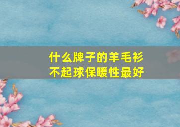 什么牌子的羊毛衫不起球保暖性最好