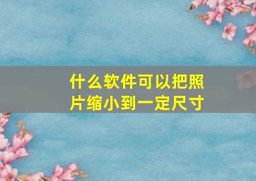 什么软件可以把照片缩小到一定尺寸