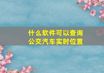 什么软件可以查询公交汽车实时位置